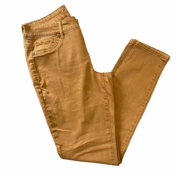 Maurices burnt dark yellow denim jeans crop  ankles - Picture 7 of 8